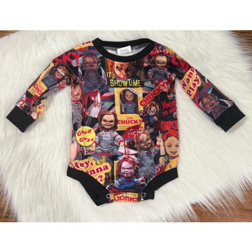 Scary Doll Halloween Long Sleeve Onsie