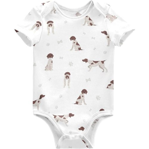 vvfelixl Baby Girls' Bodysuits Black Pug White Short Sleeve Cotton Baby Clothes For Girls 0-24 Months