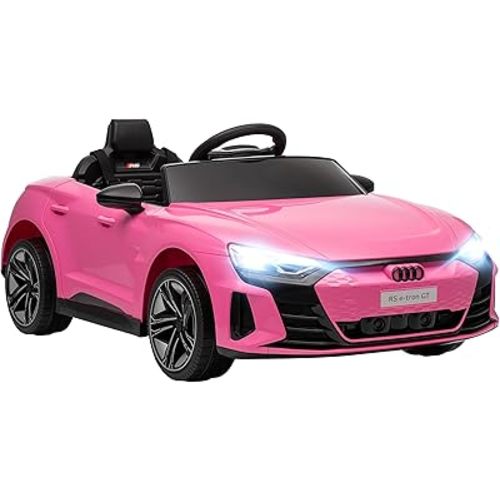 Aosom Licensed Audi RS e-tron GT 12V Ride On Car Truck for Kids, Electric Car Ride On Vehicle w/Parent Remote Control, Music, Lights, for Toddlers, Pink