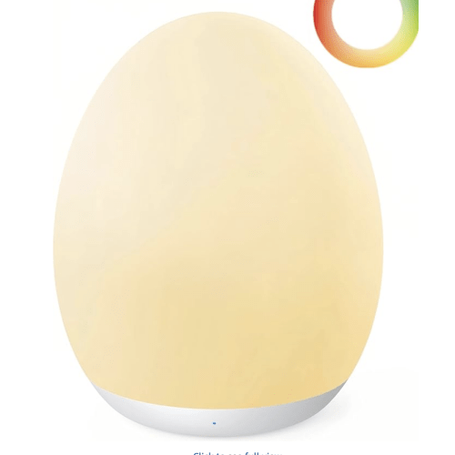 JolyWell Night Light for Kids, Baby Night Light with 7 Colors Changing Mode & Stepless Dimming, Nursery Night Light BPA Free,Rechargeable Egg Night Light for Breastfeeding 1h Timer & Touch Control