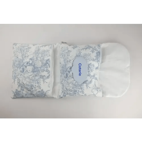 Handmade Diaper Clutch with Handle | Grab-and-go Diaper Pouch | Quilted Diaper Bag | Toile and Checkered Pattern