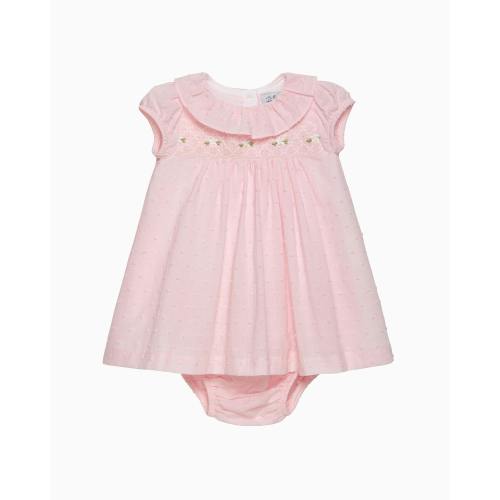 Baby My First Smocked Dress in Pale Pink Flowers