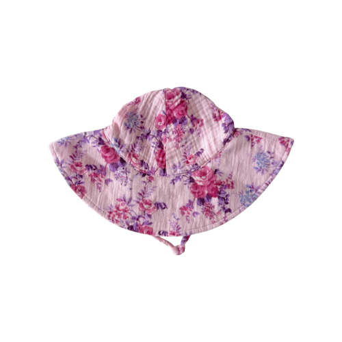 Muslin Wide Brim Sunhat, Violet Rose