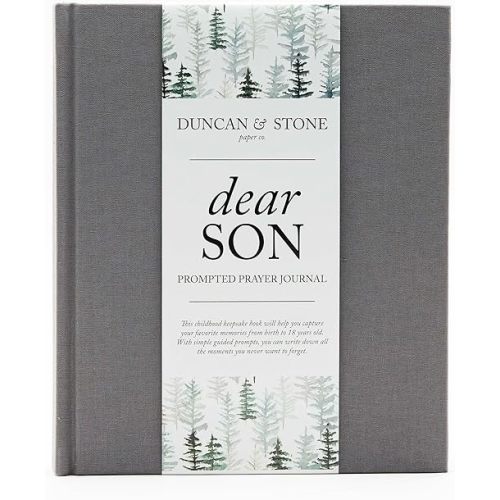 Baby Memory Book - Childhood Memory Book For Milestones - Baby Photo Album with Writing Space - Family Keepsake Journal w/Prompts (Grey,230 Pages)