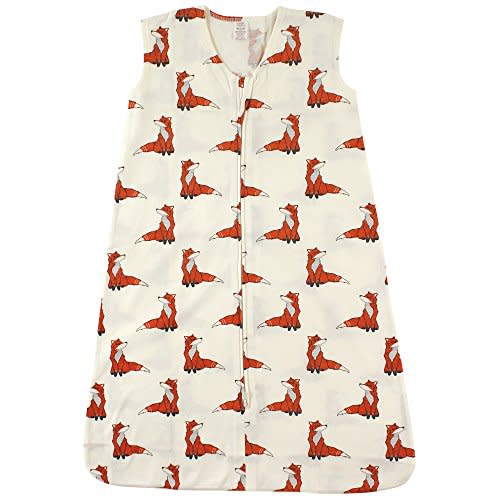 Touched by Nature Unisex Baby Organic Cotton Sleeveless Wearable Sleeping Bag, Sack, Blanket, Boho Fox, 6-12 Months
