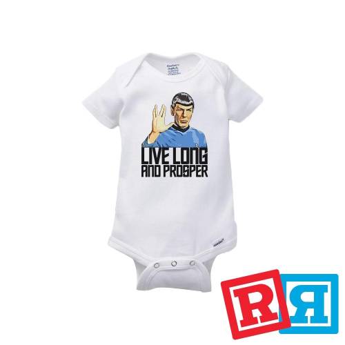 Star Trek Spock Live Long And Prosper Gerber Baby Onesie® Cotton Unisex White Short Sleeve