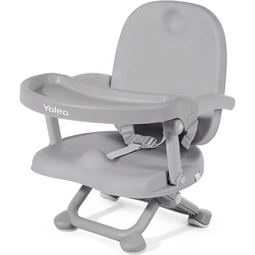 YOLEO Baby High Chair Booster Seat for Dining Table, Adjustable Height Travel Foldable High Chairs with Tray