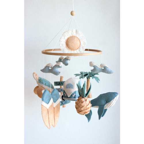 Surf baby mobile, ocean baby mobile, beach baby mobile