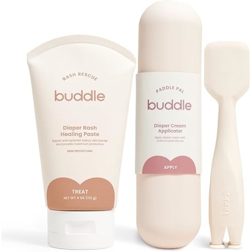 Rash Rescue Healing Paste + Paddle Pal Diaper Cream Appicator Bundle - Gentle on Sensitive Skin, Fragrance-Free, Microbiome Mindful & Pediatrician Tested