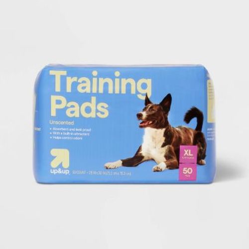 Dog Training Pads - XL - 50ct - up&up™: Absorbs and Locks in Wetness, Unscented, Polymer Material