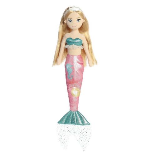 Aurora Large Coastal Sparkles Sandy Sea Sparkles Enchanting Stuffed Doll Pink 18"
