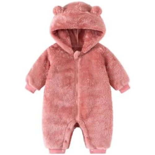 Baby Bear Soft Plush Winter Zip Snowsuit 0-18M