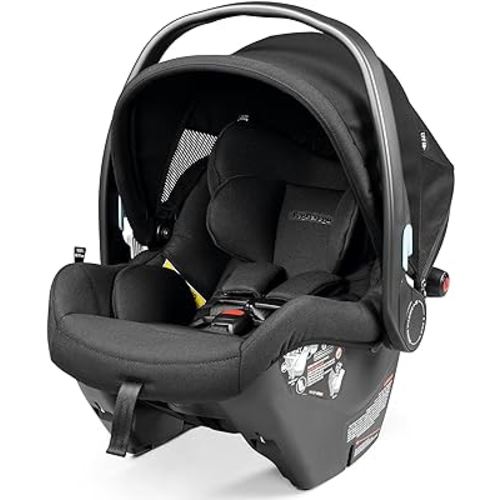 Peg Perego Primo Viaggio Nido - Rear Facing Infant Car Seat - Includes Base with Load Leg & Anti-Rebound Bar - for Babies 4 to 30 lbs - Made in Italy - True Black