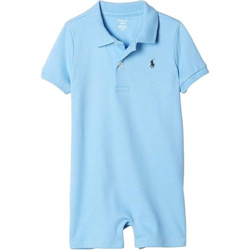 Polo Ralph Lauren Baby Boys Cotton Interlock Polo Shortall (Suffield Blue(4004)/Black, 9 Months)