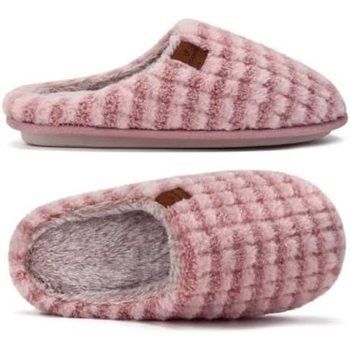COFACE Unisex Mens Womens Memory Foam Scuff Slippers With Arch Support