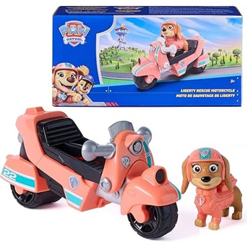 Paw Patrol, Liberty Rescue Motorcycle, Toy Bike with Collectible Action Figure, Sustainably Minded Kids Toys for Boys & Girls Ages 3 and Up