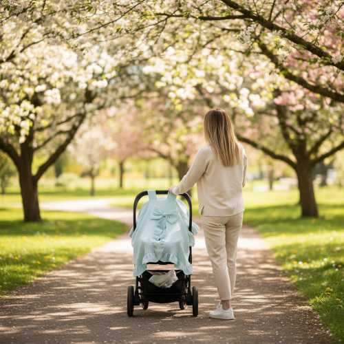 PERSONALIZED Muslin Car Seat Cover with Ruffled Edges & Bow, Custom Name Stroller Cover, Soft Cotton Baby Blanket Gift, Christmas Gifts