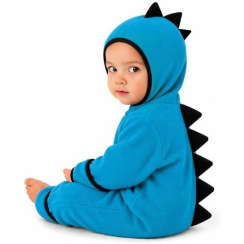 Cuddle Club Dinosaur Fleece Baby Bunting Bodysuit Hoodie, Newborn - 5T
