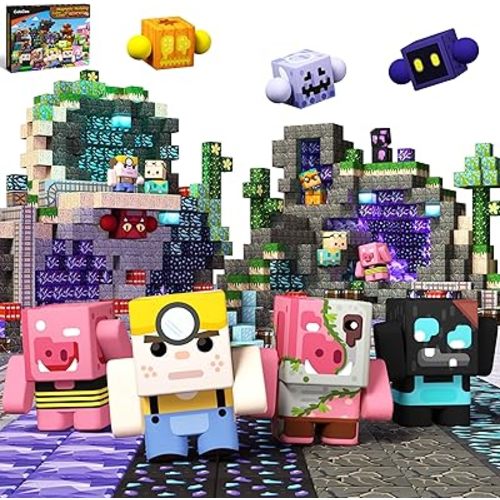 GobiDex 108pcs Magnetic Blocks with Action Figures, Interactive Role-Playing Magnetic Building Toy Set, Toddlers STEM Learning Gift for Christmas