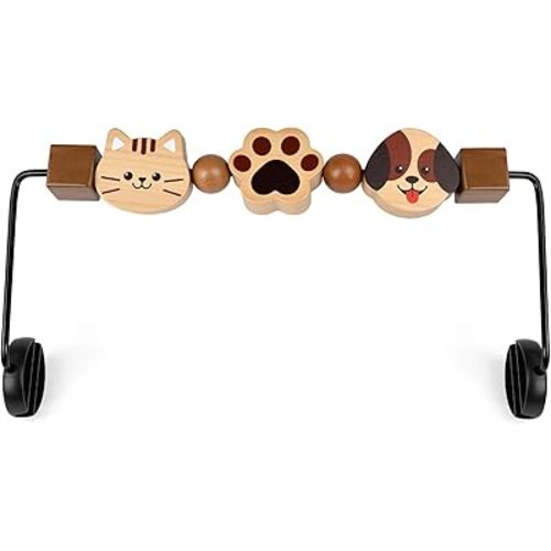 Toy Bar for Baby Bjorn Bouncer - Durable Wooden Sensory Toy Attachment with 360° Rotating Toys, Easy to Install & Remove, Natural Wood Color for Baby Bouncer Bliss & Soft Models