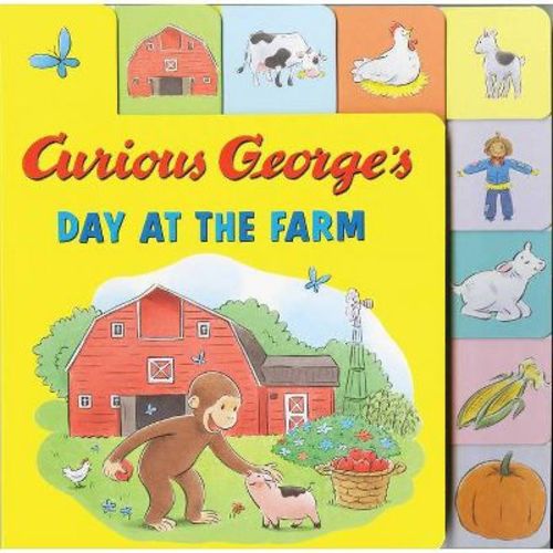 Curious George's Day at the Farm Tabbed Lift-The-Flaps - by H A Rey (Board Book)