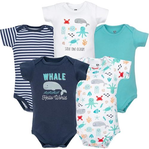 Hudson Baby Unisex Baby Cotton Bodysuits 5-pack