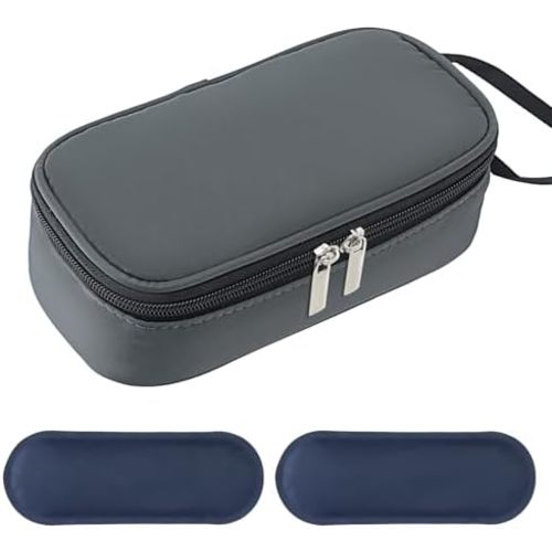 Breastmilk Cooler Bag with Ice Pack, Portable Insulated Breast Milk Storage Cooler Bag, Small Stylish Breastmilk Storage Bag Cooler with Wrist Strap (Dark Gray)