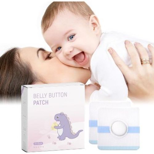 Baby Belly Navel Patches - Waterproof Cotton Pads for Baby Belly Button, 8×8cm (10 Ct.)
