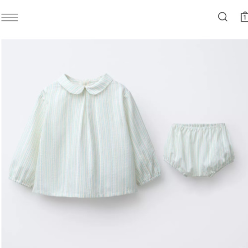 STRIPED JACQUARD SHIRT AND BLOOMERS SET - Ecru / Blue | ZARA United States
