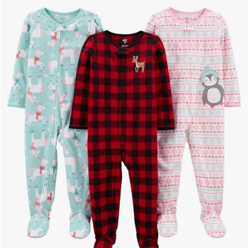 Simple Joys by Carter's girls Loose-Fit Flame Resistant Fleece Footed Pajamas
