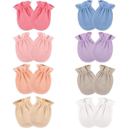 8 Pairs Baby Mittens Newborn No Scratch, Cotton Infant Gloves 0-6 Months