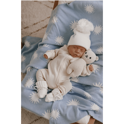 Little and Fern Knit Blanket | Celestial Blue
