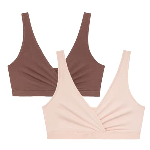 Motherhood Maternity Women's Soft Cotton Spandex Wrap Front Maternity & Nursing Sleep Bralette Bra S-3x