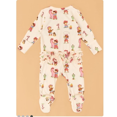 Vintage Cowgirl Ruffle Footie