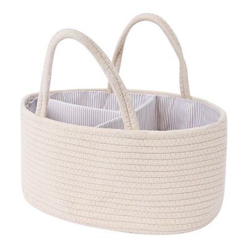 1 Pack Woven Storage Basket Bin with Divider and Handle for Blankets, Clothes, Shoes, Organizer Bin