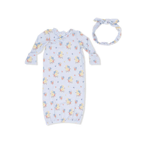 Kimono Gown & Knot Headband, Country Stitch Floral