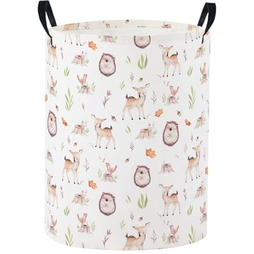 Baby Laundry Basket Baby Nursery Hamper Kids Laundry Basket Toy Storage Bin for Boys Room Decor Gift Baskets for Bedroom Bathroom(Fall Animal)