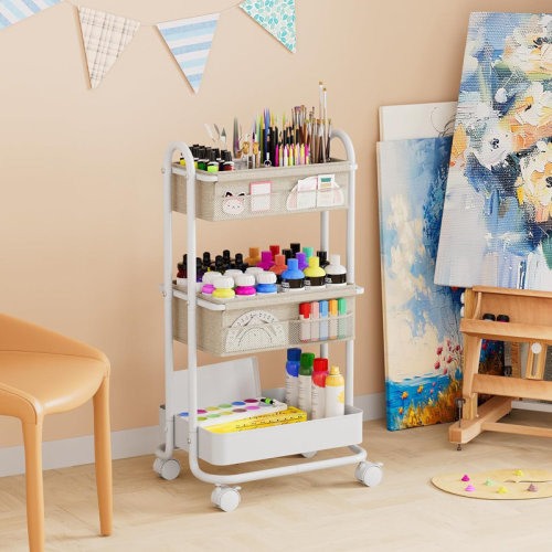 Modanais Baby Diaper Caddy Organizer Cart And Storage - 3 Tier Rolling Storage Cart With Wheels, Baby Essentials For Nursery Storage, Detachable Dividers - For Crib, Bedroom, Art & Craft Organizer | Wayfair