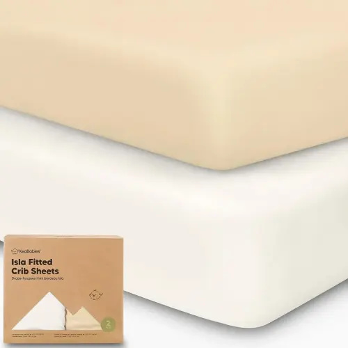 KeaBabies 2-Pack Baby Crib Sheets for Boys, Girls - 52x28 Viscose Derived from Bamboo Toddler Bed Sheets Neutral, Fitted Crib Mattress Cover for Standard Baby Bedding, Soft & Cozy (Khaki)