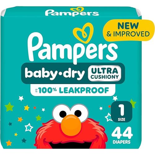 Pampers Diapers - Baby Dry - Size 1, 44 Count, Absorbent Disposable Infant Diaper (Packaging May Vary)