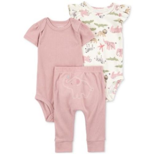 Baby Girls Elephant Little Character Bodysuits & Pants, 3 Piece Set