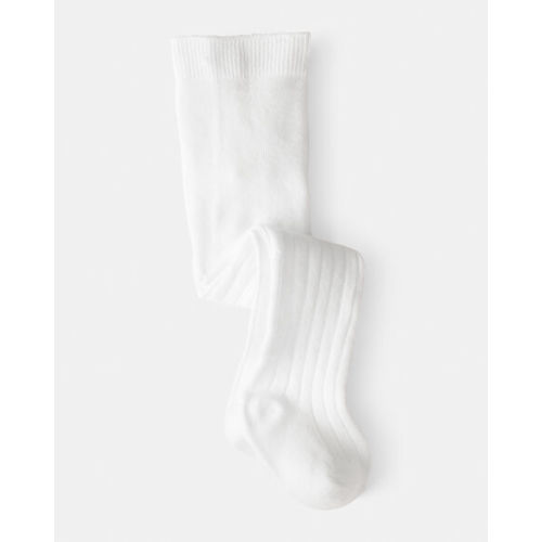 Baby Girl Rib Tights - White | Carter's