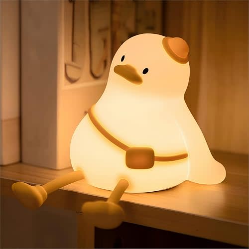 Duck Night Light for Kids,Touch Dimmable,Rechargeable Portable and Squishy Silicone Led Nightlight,Kawaii Gift,Nursery,Toddler,Breastfeeding,Kids Bedroom Decor,Cute Baby Timing Bedside Lamp,Birthday