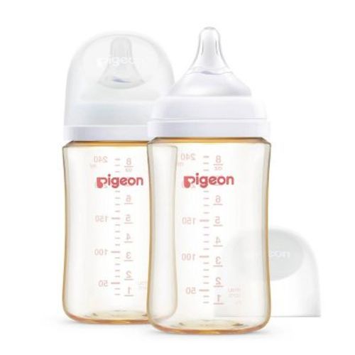 Pigeon Nurture & Nest Wide-Neck and Anti-colic PPSU BPA-Free Baby Bottles with Nipples - 8 fl oz/2pk