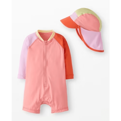 Baby Colorblock Rashguard & Swim Hat Set