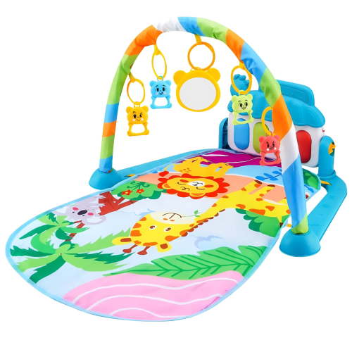 BESTSKY Musical Baby Play Mat with Piano and Linkable Toys, Infant Activity Gym for Tummy Time, Early Learning Sensory Toy for Newborns and Toddlers
