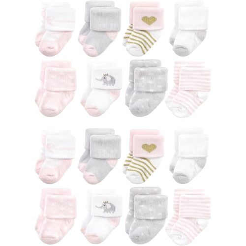 Hudson Baby Unisex Baby Cotton Rich Baby Terry Socks 16-Pack