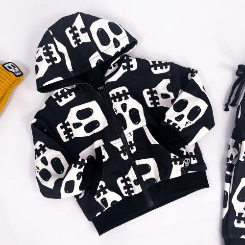 Kids Hooded Jacket - Skelly Skull Design - skeletots.co.uk – Skeletots