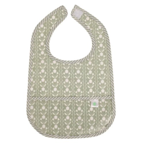 The Wipe It Bib, Sage Floral - Apple of My Isla Bibs | Maisonette