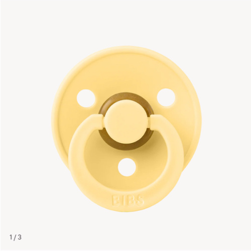 BIBS Colour - Pale Butter | Round Latex Pacifier – Bibsworld store US